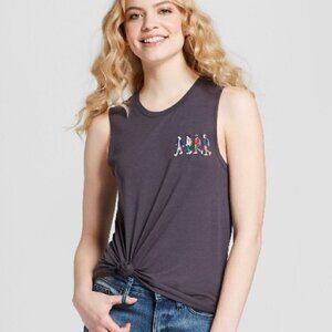 Netflix Stranger Things Embroidered Character Gray Tank Top M